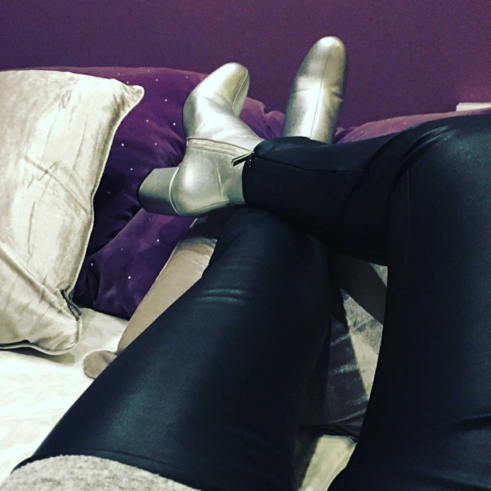 ZARA METALLIC SILVER ANKLE BOOTS BRAND NEW - Picture 2 of 6